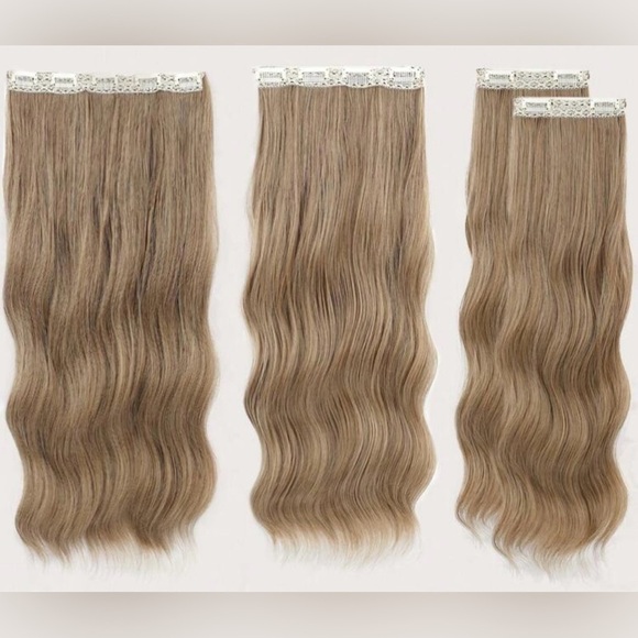 Human hair blend Medium Blonde Hair Extensions - CLip in - Picture 3 of 11
